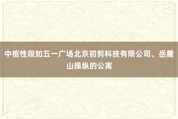 中枢性段如五一广场北京初剪科技有限公司、岳麓山操纵的公寓
