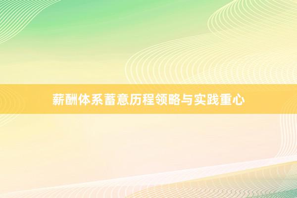 薪酬体系蓄意历程领略与实践重心