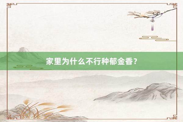 家里为什么不行种郁金香？