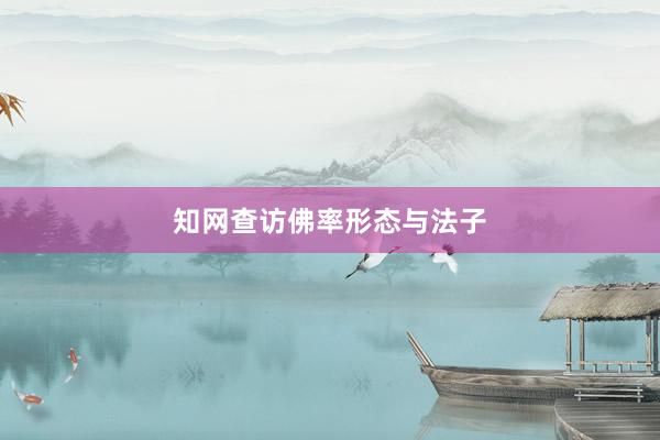 知网查访佛率形态与法子